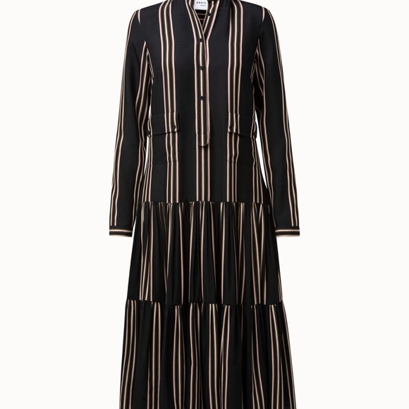 Akris Punto Striped Tiered Dress - Picture 2 of 8